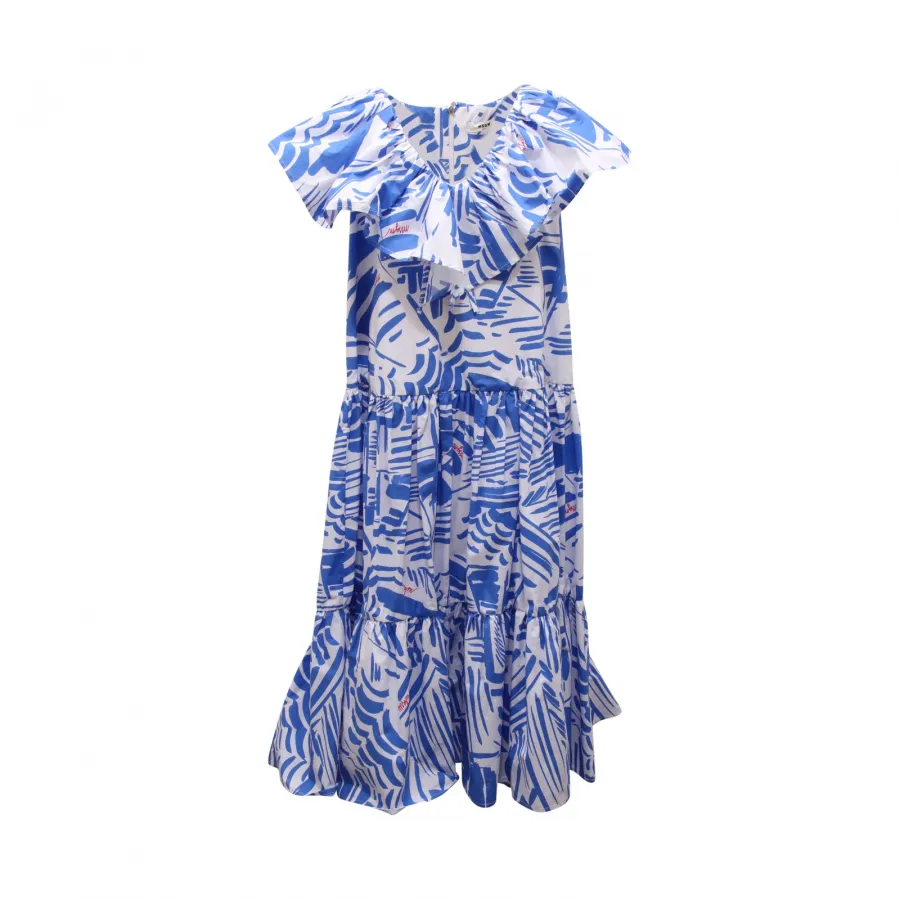 0184AR abito bimba MSGM KIDS girl dress white/blue