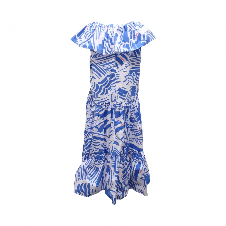 0184AR abito bimba MSGM KIDS girl dress white/blue