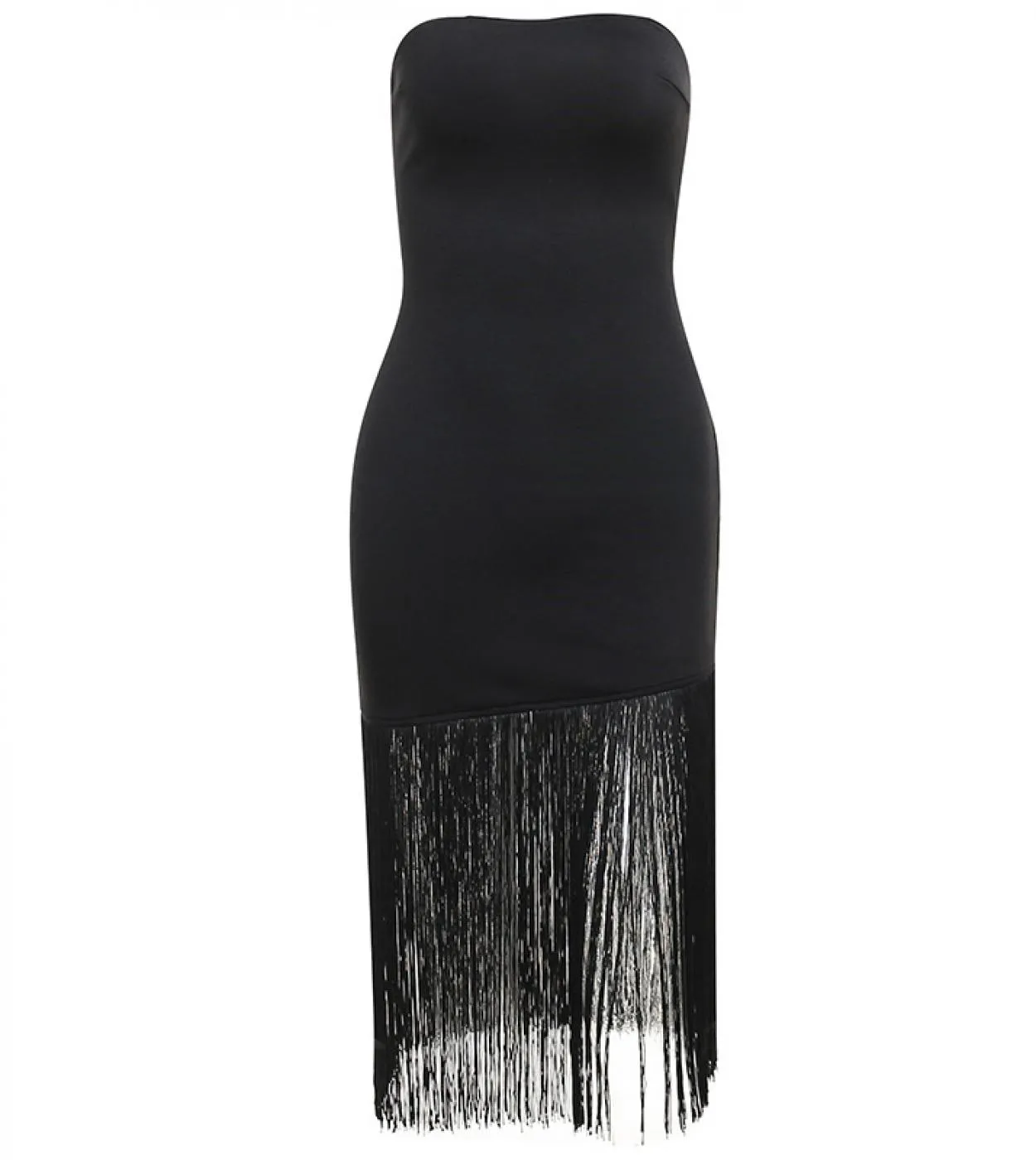 2023 Summer New Tube Top Tassel Dress Womens Fashion Backless Fessura Slim Dress Femminile Elegante Party Prom Abito da sera