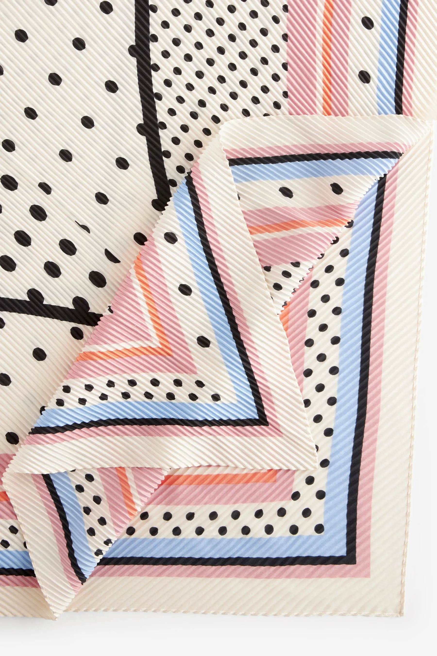 A pois avorio  - Plisse Square Scarf