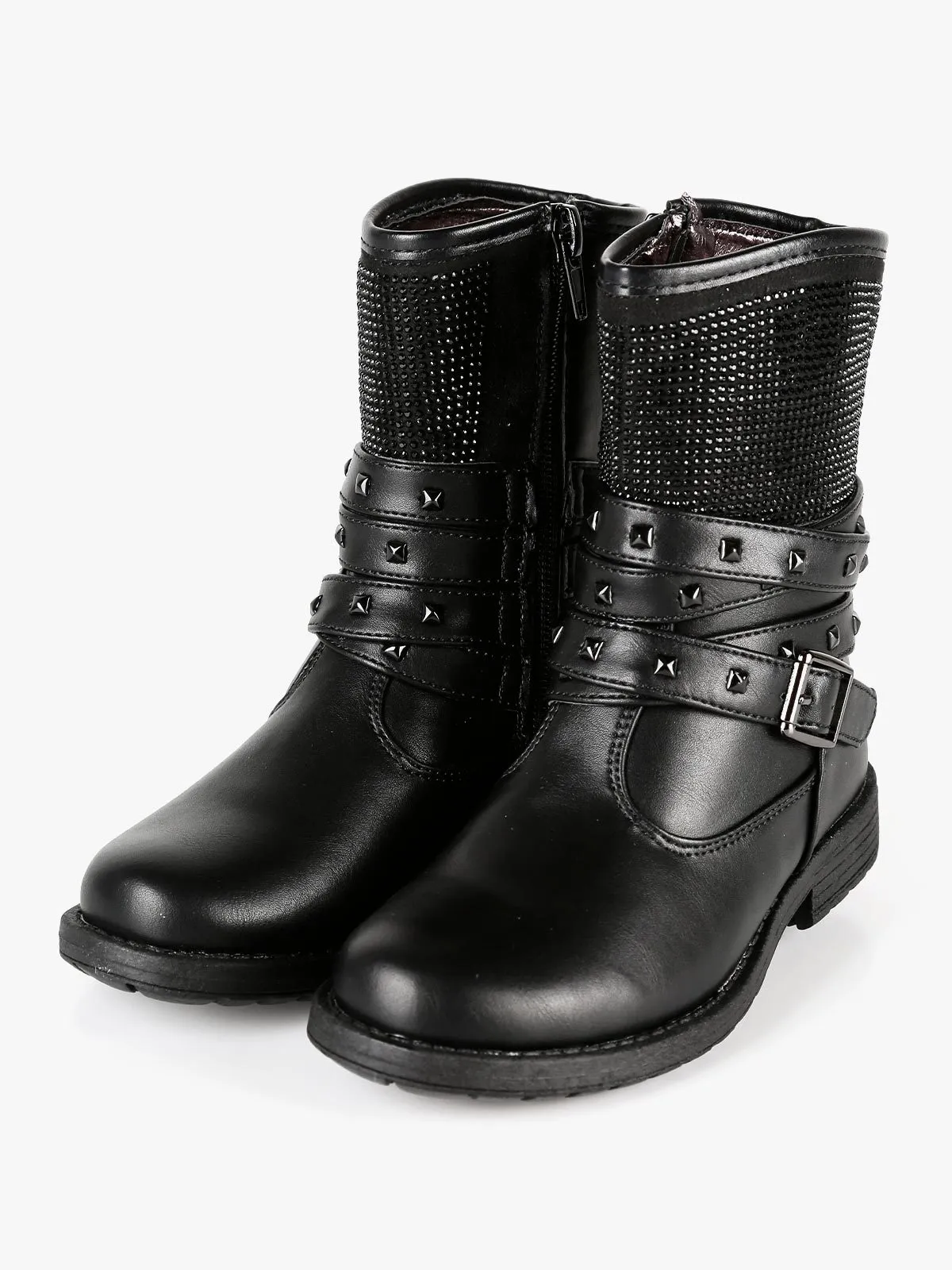 Asso Boots fille à clous et strass
