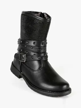Asso Boots fille à clous et strass
