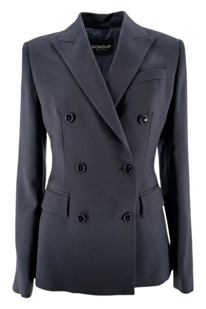 blazer donna in lana blu