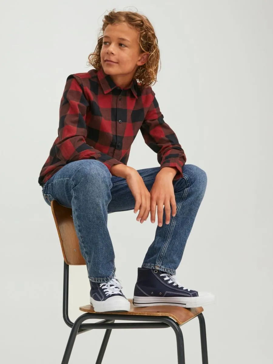 CAMICIE Ragazzo JACK&JONES 12183050 JJEGINGHAM BRICK RED