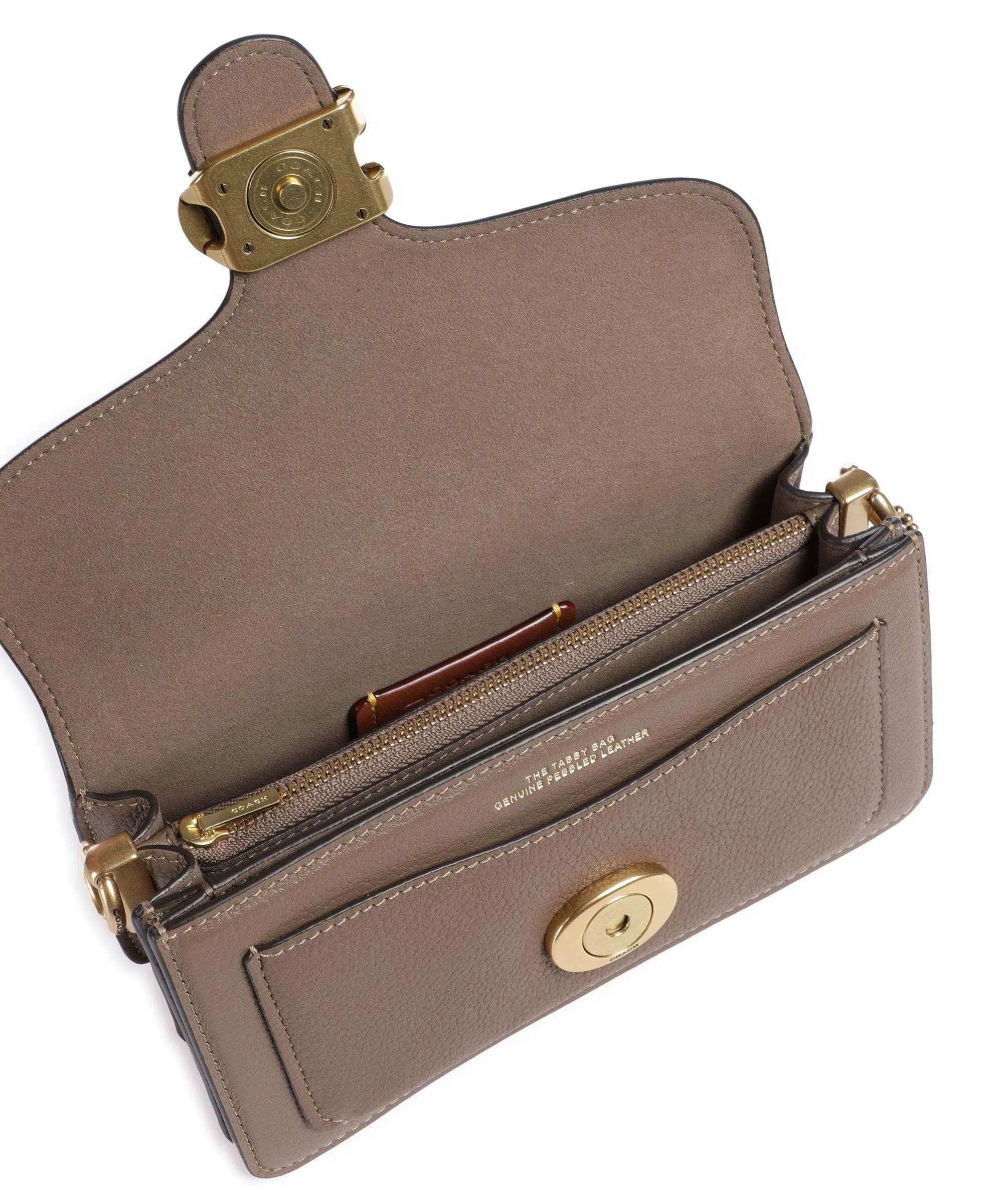  Coach Tabby 20 Borsa a spalla pelle di vacchetta grana marrone  