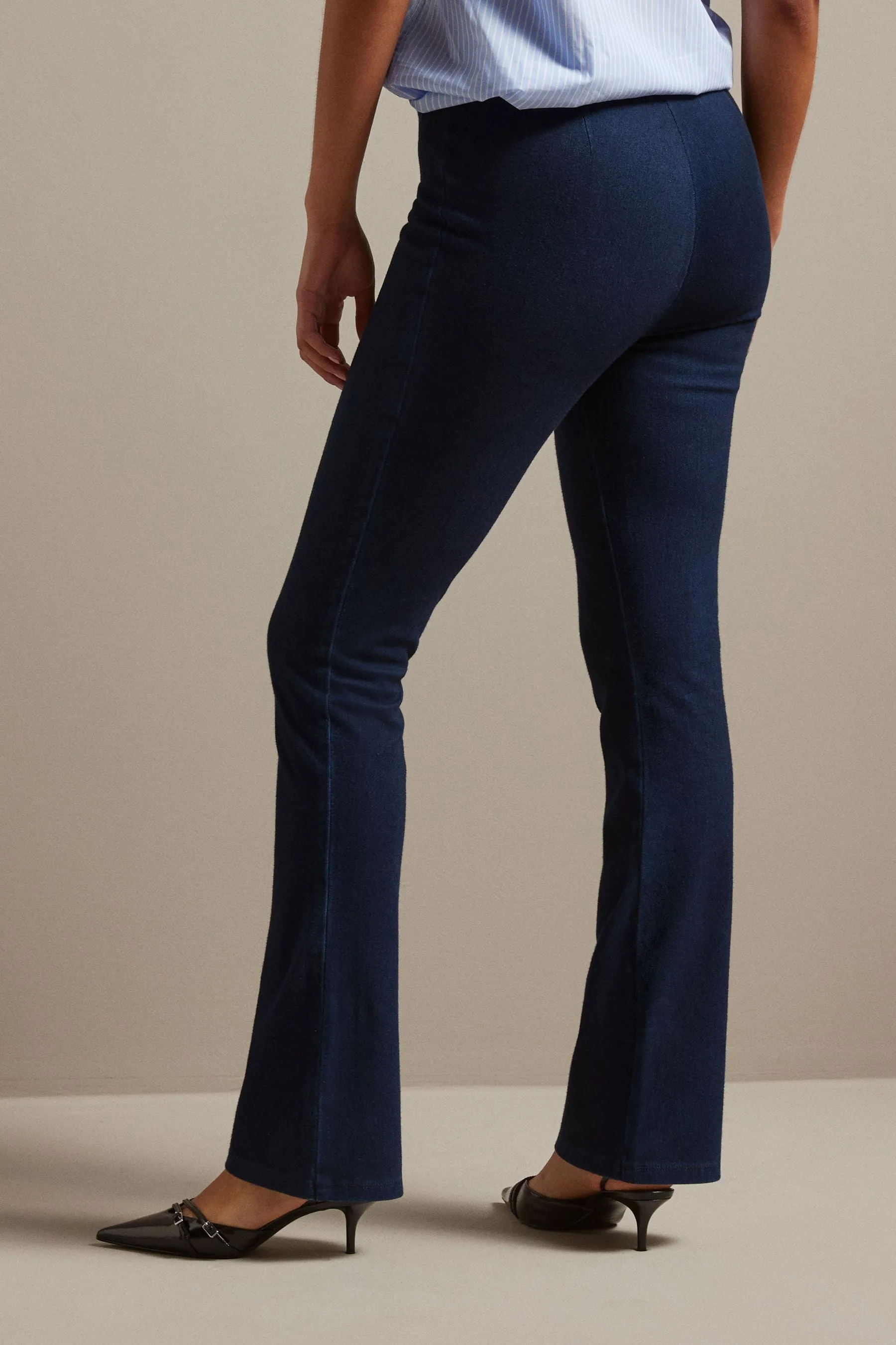 Denim Jersey Flare Leggings    