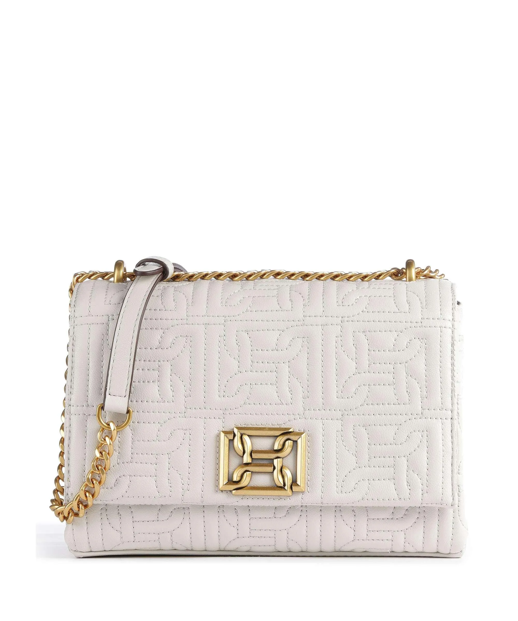  DKNY Delanie Borsa a spalla cuoio di agnello avorio  