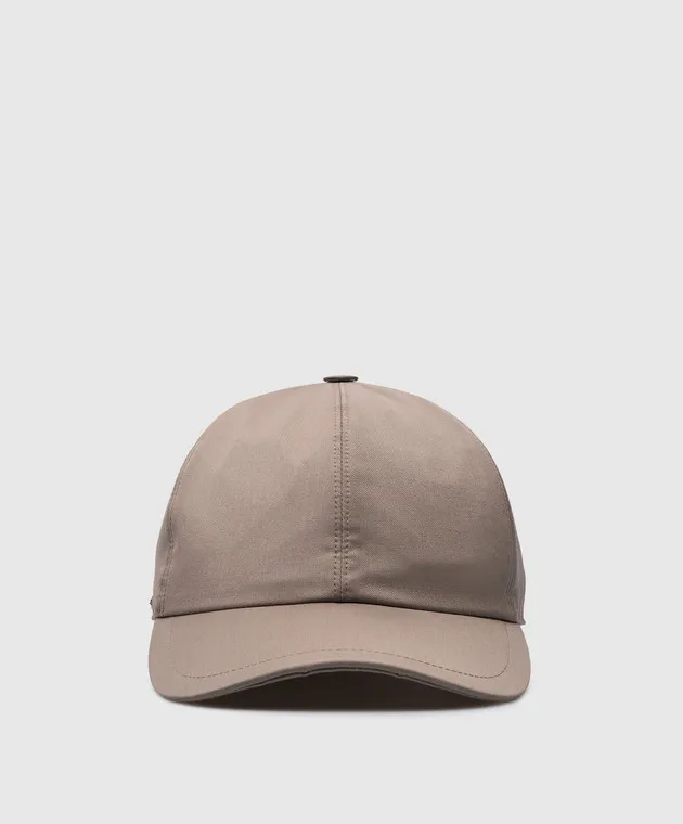 Enrico Mandelli Cappellino beige con logo in metallo CAP4014531