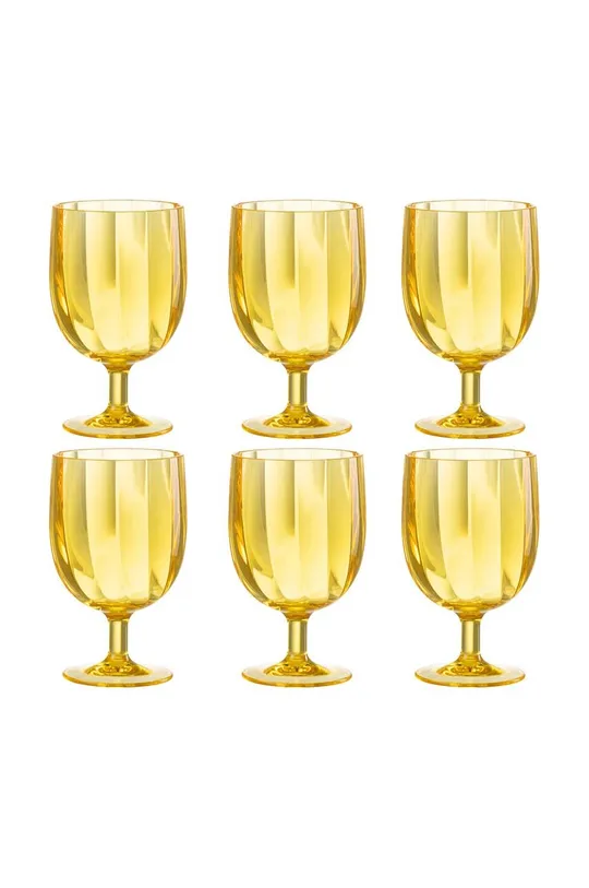 J-Line set calici da vino Plastic Yellow pacco da 6