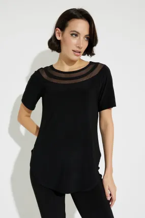 JOSEPH RIBKOFF Blusa manica corta con trasparenze Contour Neckline Tunic Style 231158