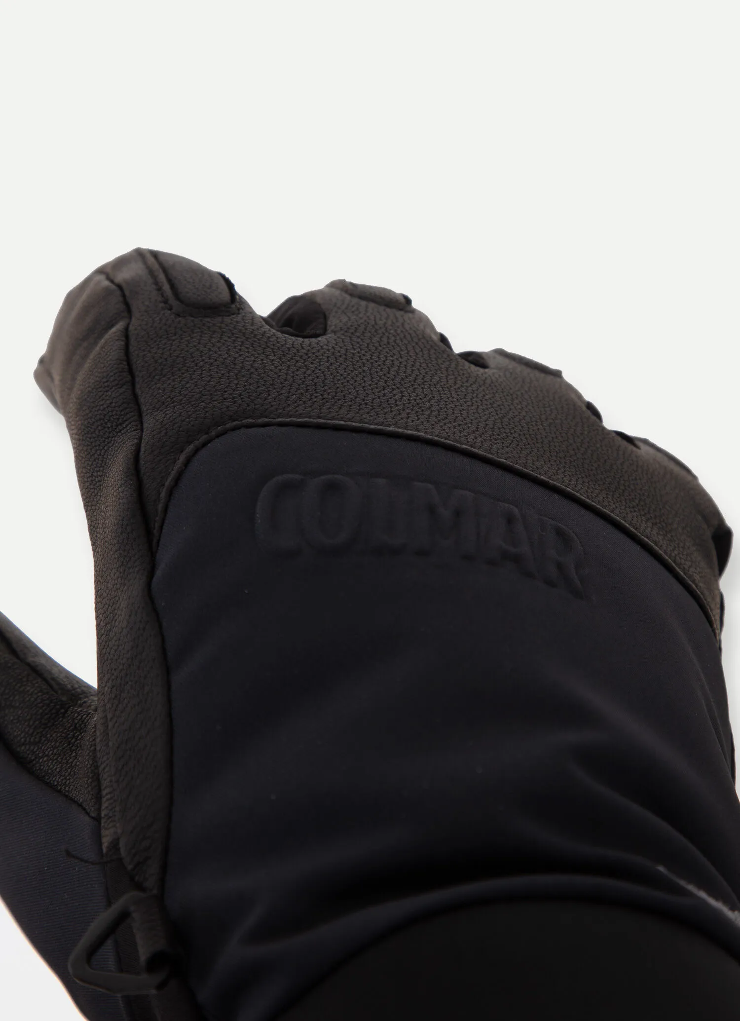 Leather ski gloves with protections