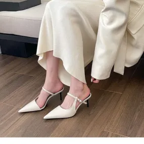 New Chic sandali con pompa a spillo con punta a punta donna slip-on ciabatte da donna elegante cinturino con fibbia tacco alto p