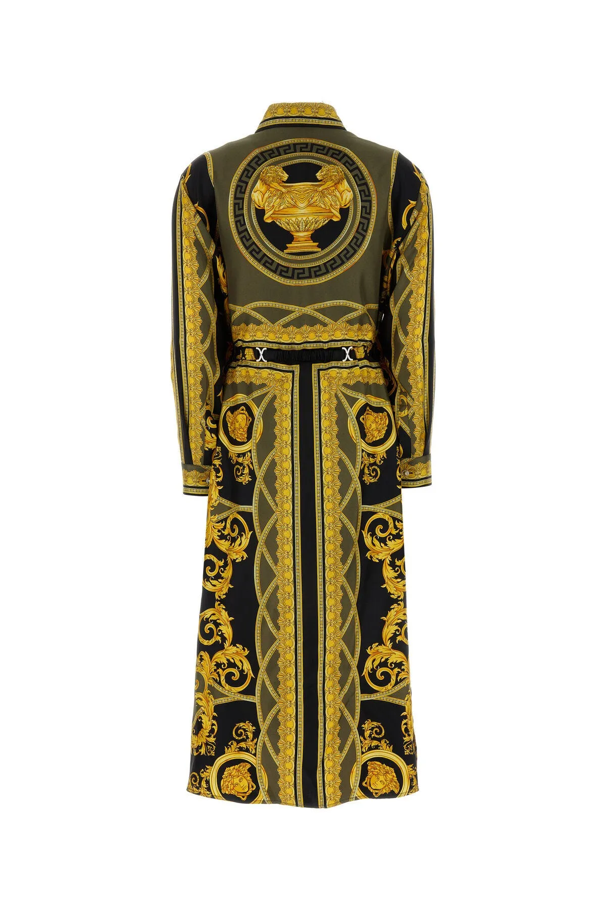 Printed silk shirt dress    