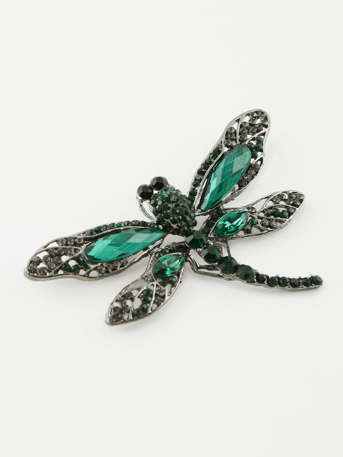 Rejena Broche libellule élégante avec strass et pierres