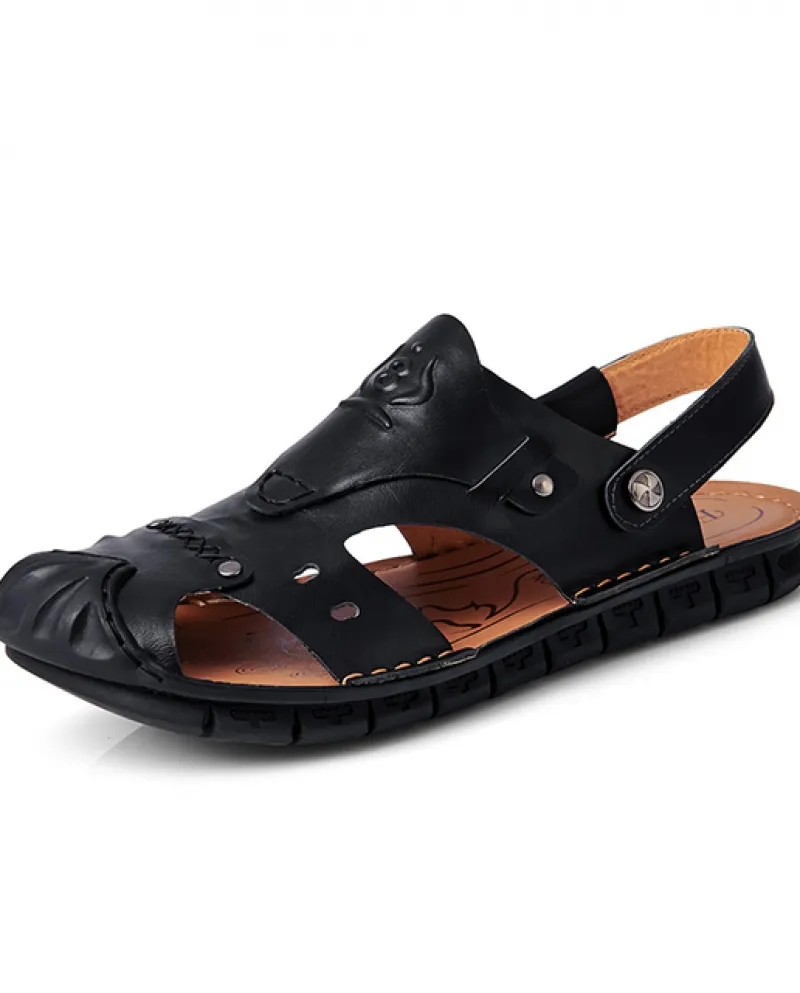 Roman Luxury Walking Comfort Slip Scarpe da uomo Gladiator Sandali da uomo Beach Rubber De Leather Big Sandales S Masculina Par