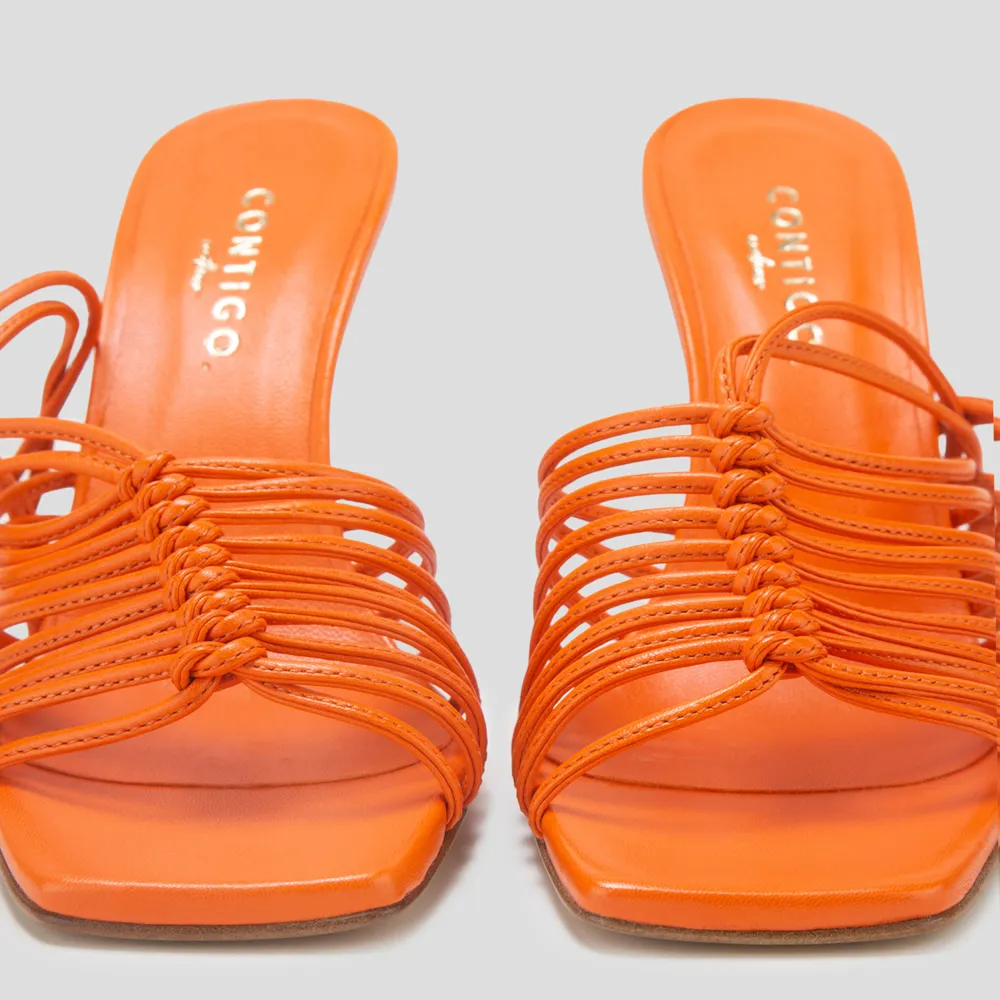 SANDALO LACE UP ARANCIO