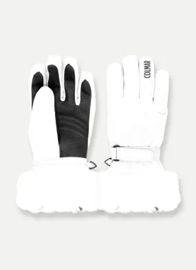 Ski gloves with technical fur hem