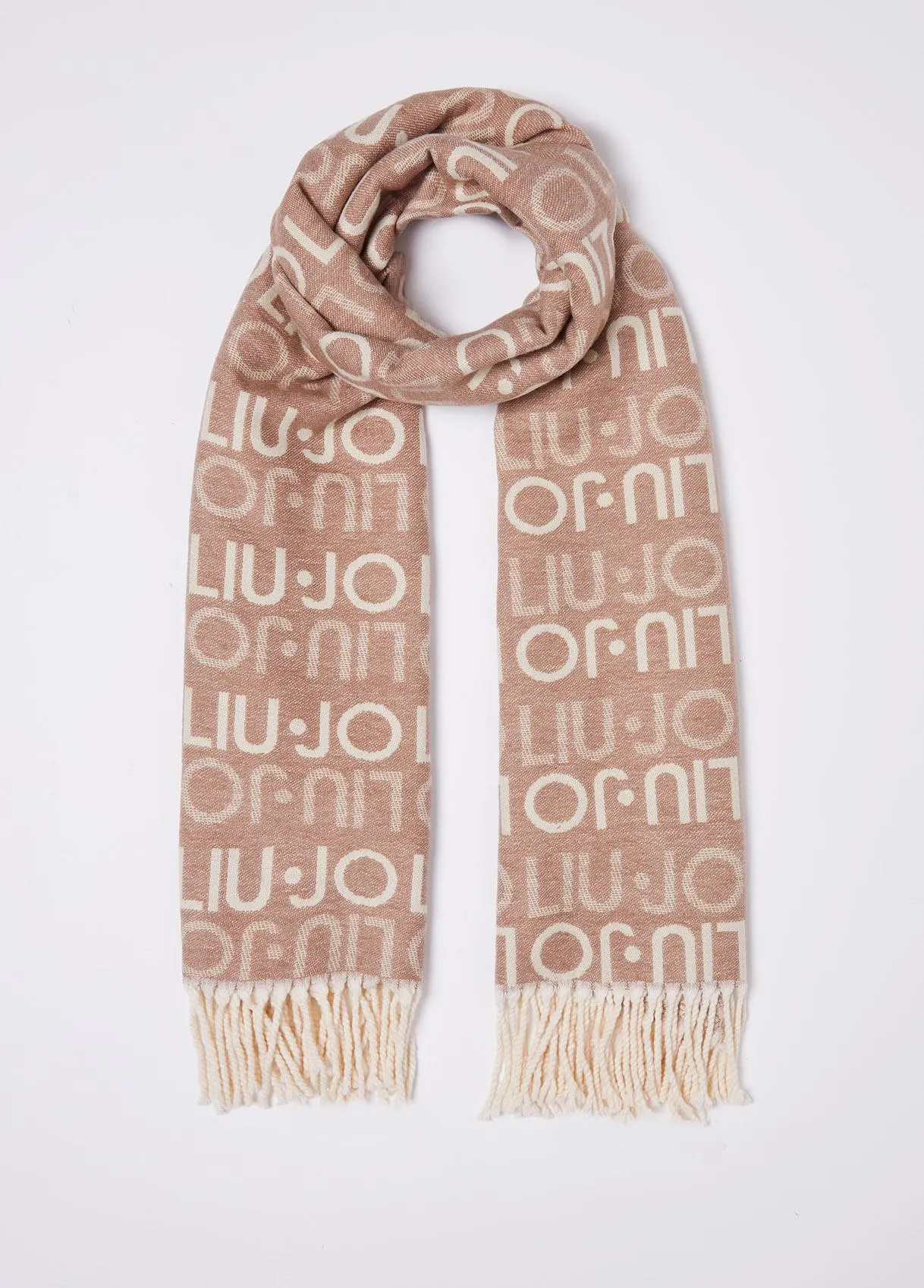Stola beige con logo