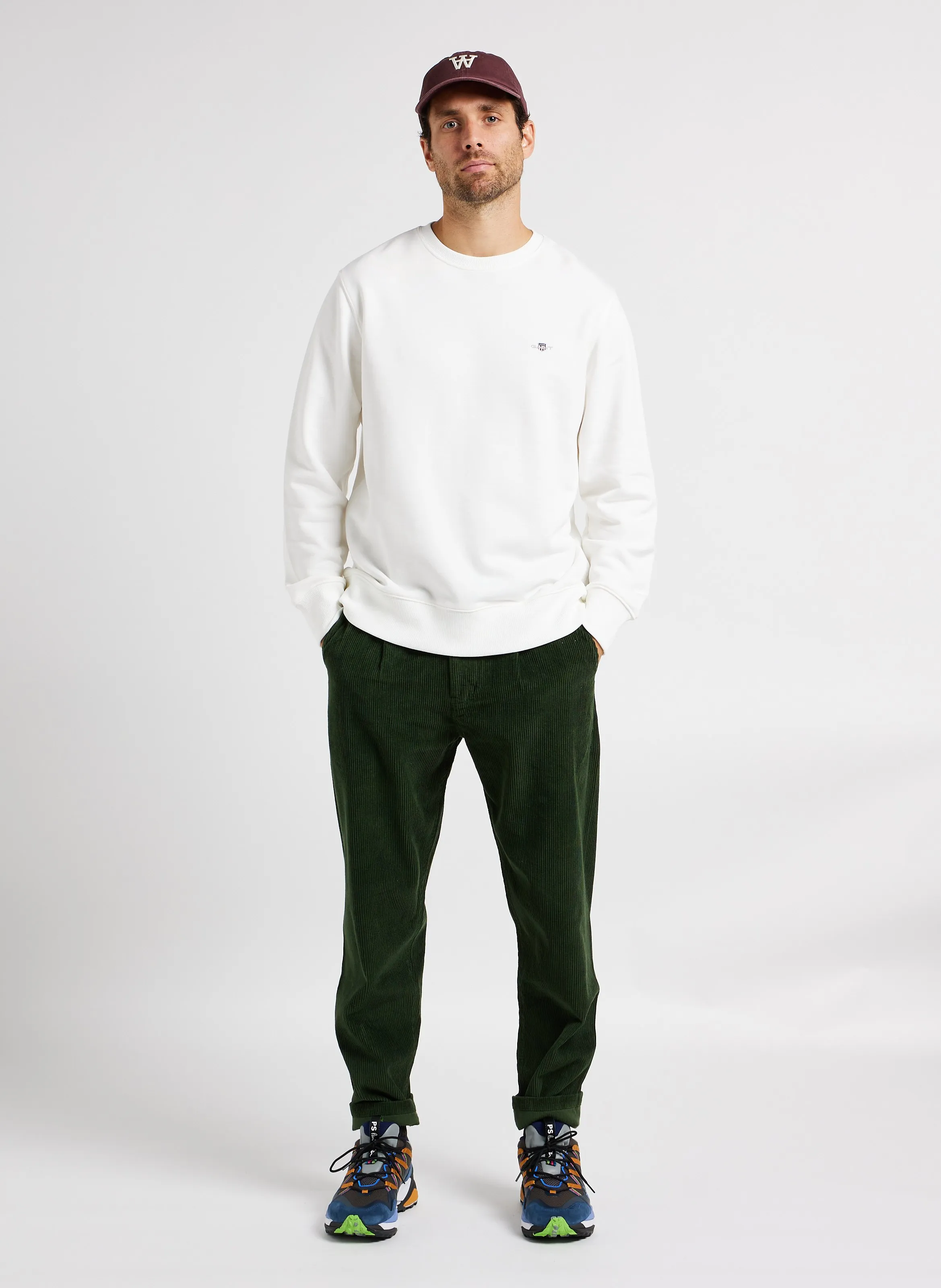  THINKING MU   WOTAN - Pantaloni dritti in cotone biologico | Verde