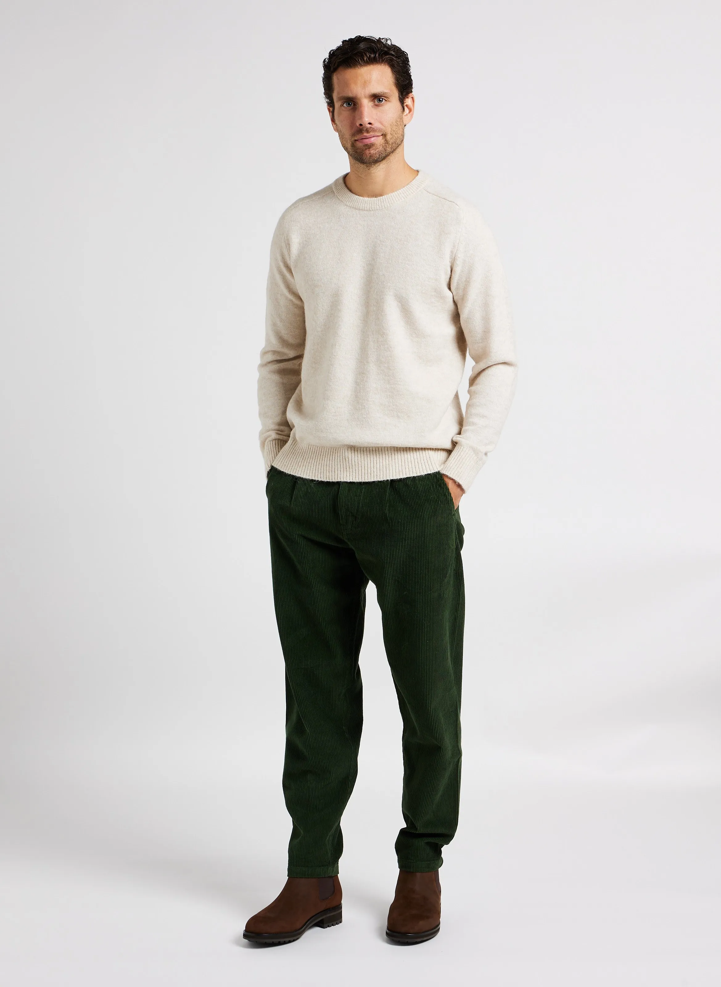  THINKING MU   WOTAN - Pantaloni dritti in cotone biologico | Verde