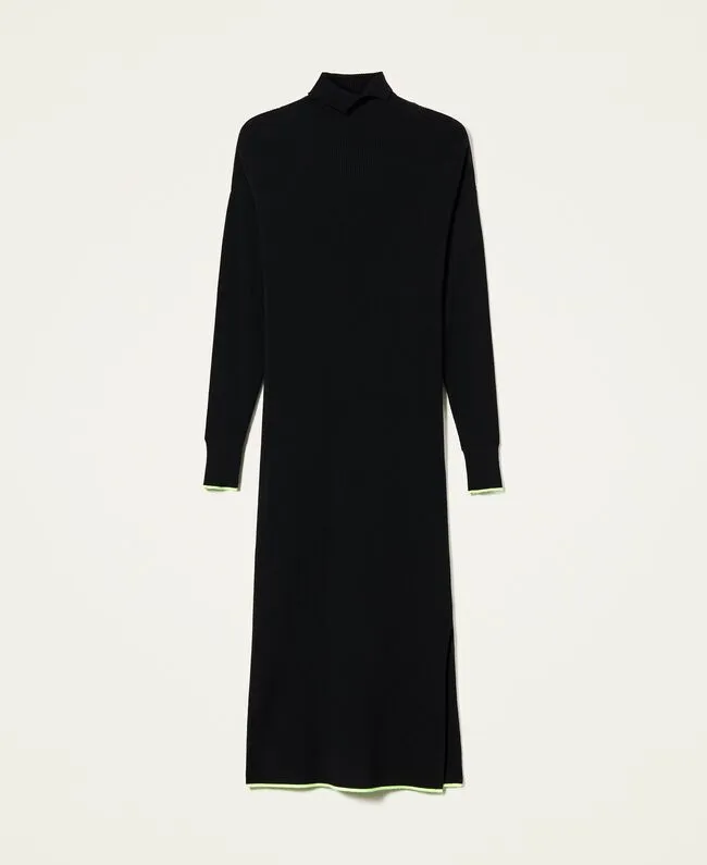 Twin Set Ribbed Dress / Black