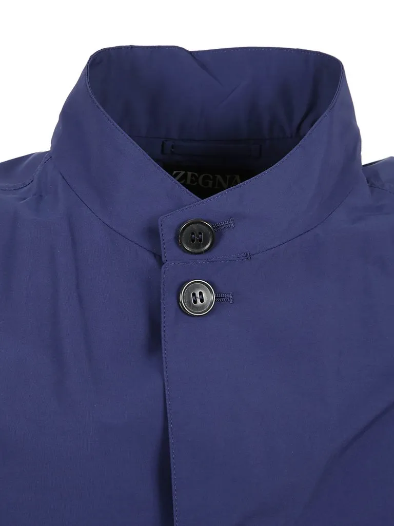 ZEGNACOTTON AND NYLON JACKET Blue navy