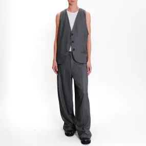 Zeroassoluto-Gilet GILY 3 bottoni - diagonale beige/antracite